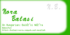 nora balasi business card